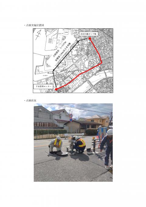 点検実施図と点検の様子