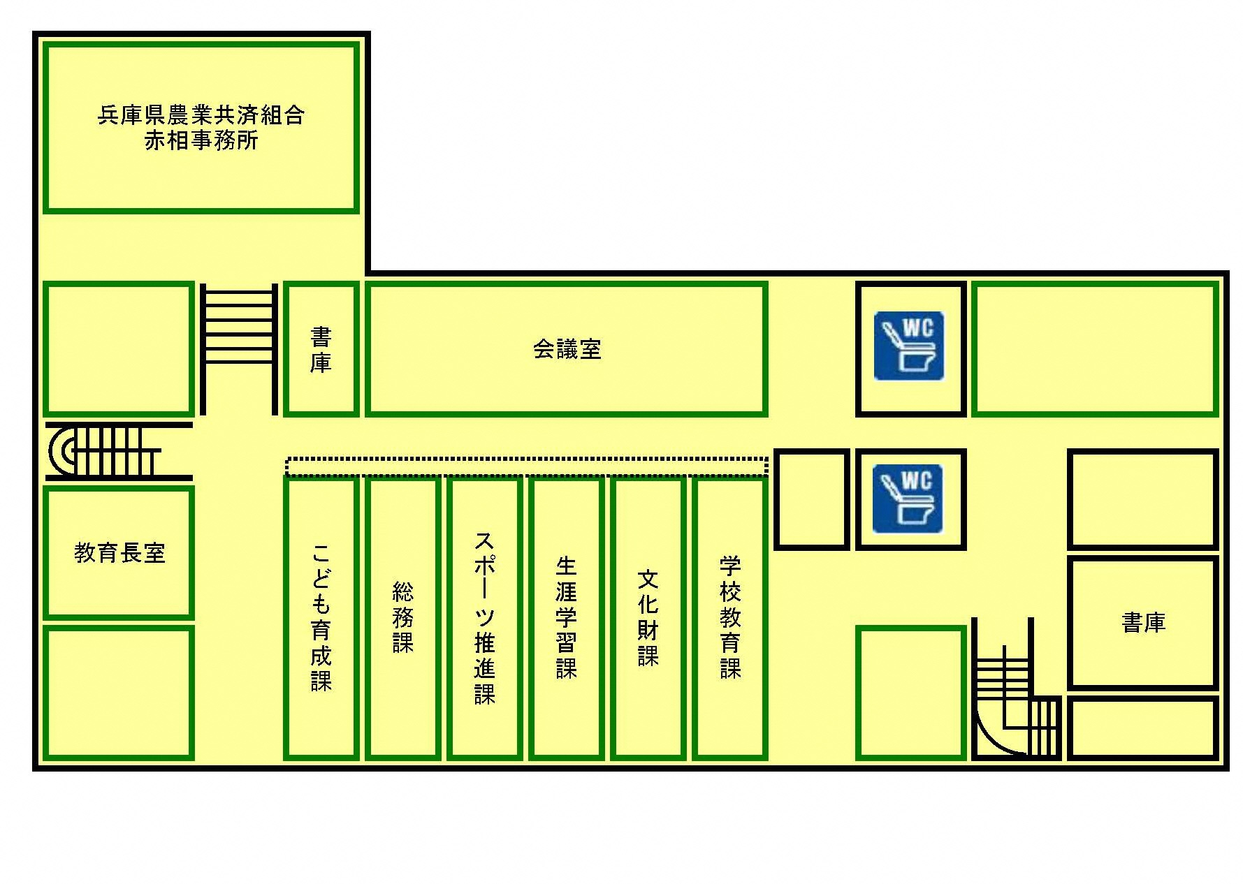 第二庁舎2階の案内図